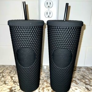 Starbucks black studded tumblers